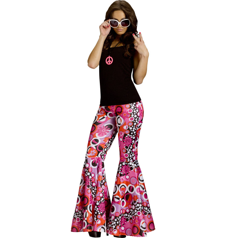 Groovy 60's Flower Power Hippie Peace Bell Bottom Pants Adult Costume – KB  Party World