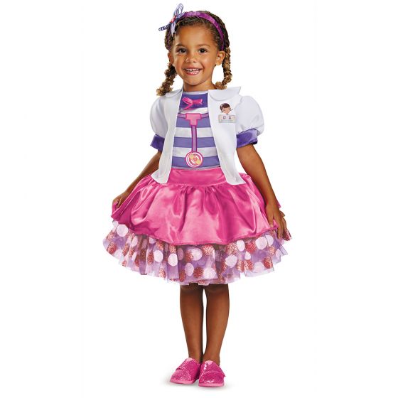 Disney Doc McStuffins Tutu Dress Deluxe Toddler Child Costume Dress with attached jacket Headband