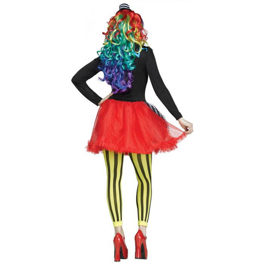 Freakshow Clown Adult Costume Dress Hat Footless Tights