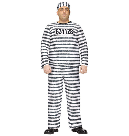 Jailbird Prisoner Convict Adult Costume Plus Size