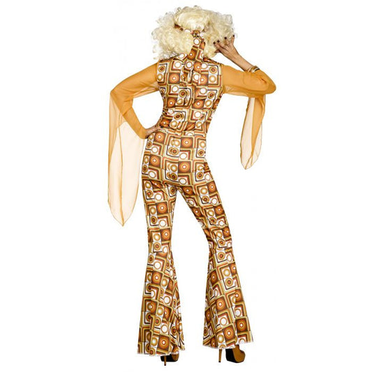 Disco Diva Adult Women Costume Jumpsuit Headscarf