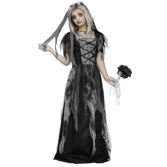 Cemetery Bride Child Costume Gown Veil 