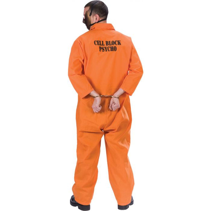 Cell Block Psycho Adult Costume Coveralls Handcuffs Mask