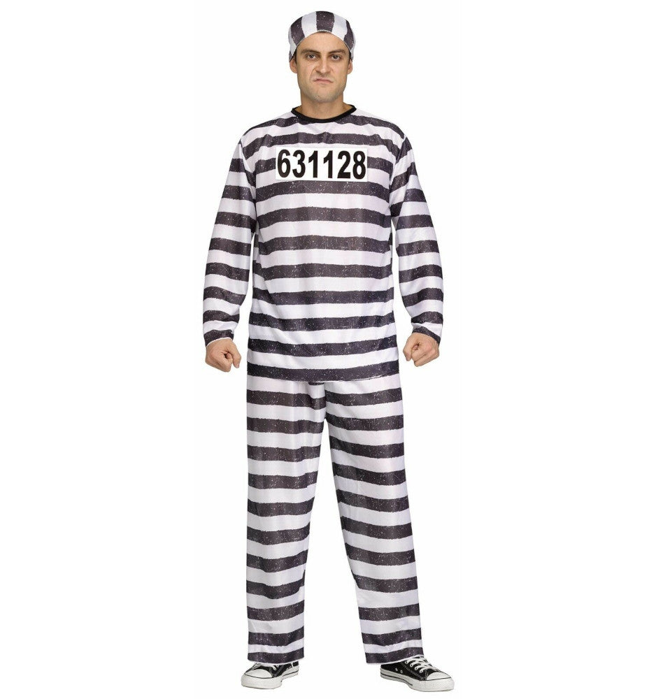 Jailbird Prisoner Convict Adult Men Costume Kb Party World 