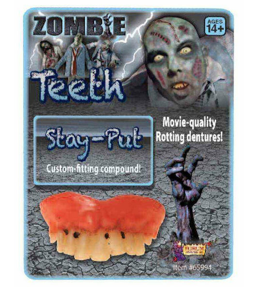 Zombie Rotted Teeth Adult Costume Accessory Upper teeth with a stay-put custom-fitting compound