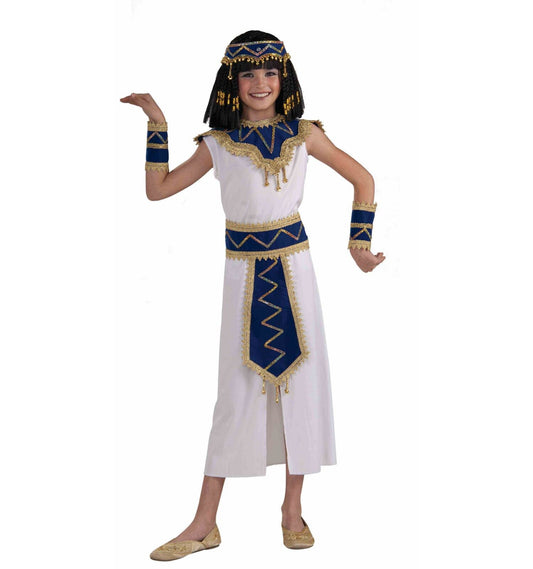 Egyptian Princess of the Pyramids Cleopatra Child Costume Headband Collar Wrist cuffs Belt Tunic