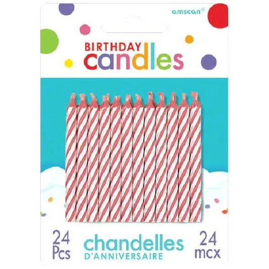 party supplies CANDY STRIPE CANDLES