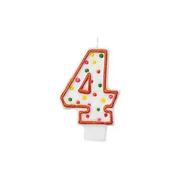 party supplies candle wax number red white molded four