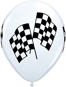 balloon latex racing flag black white