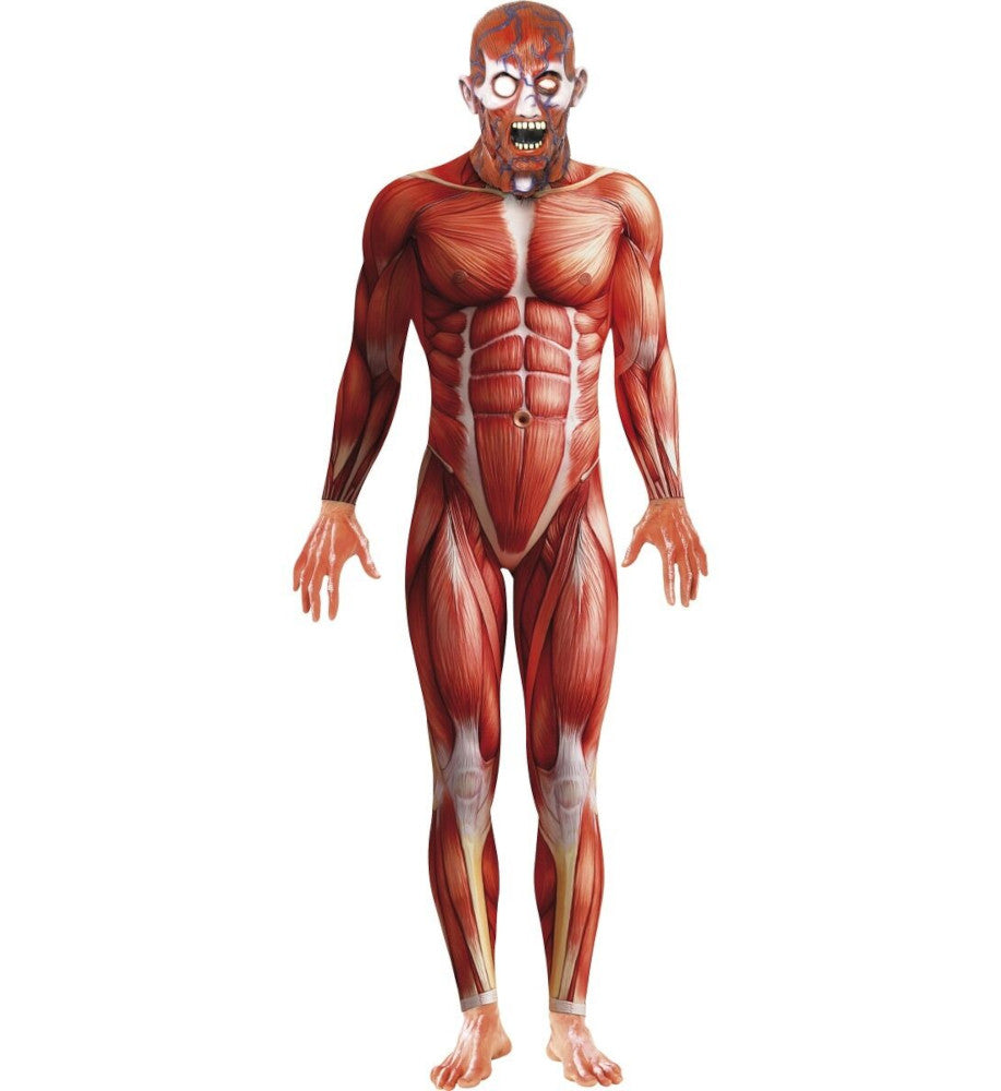 Anatomy Man Horror Adult Costume Bodysuit Matching mask