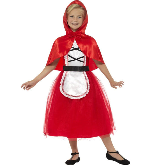 Deluxe Red Riding Hood Fairytale Girls Child Costume Dress Hood