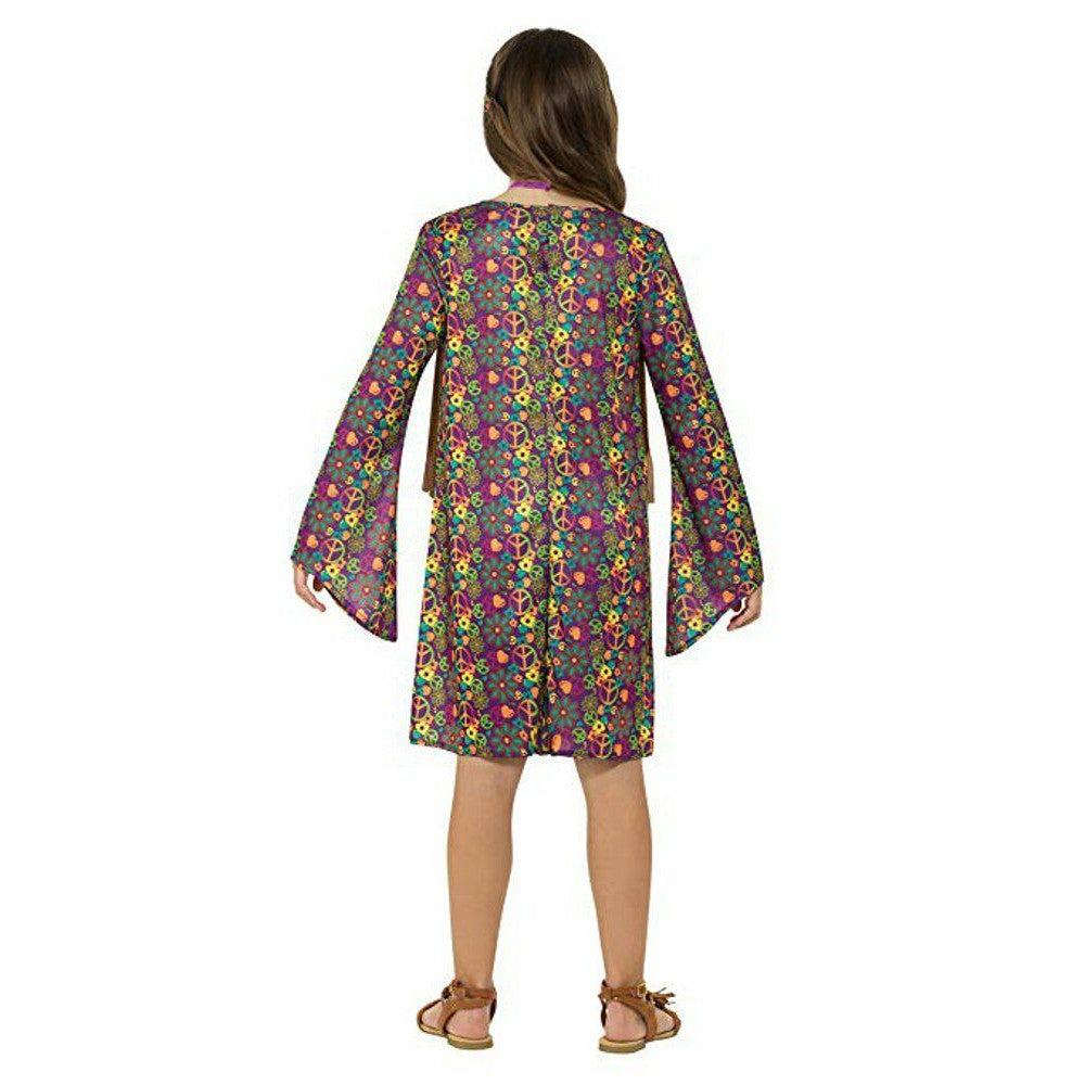 Ladies Hippy Flower Child Maxi Dress 1960s