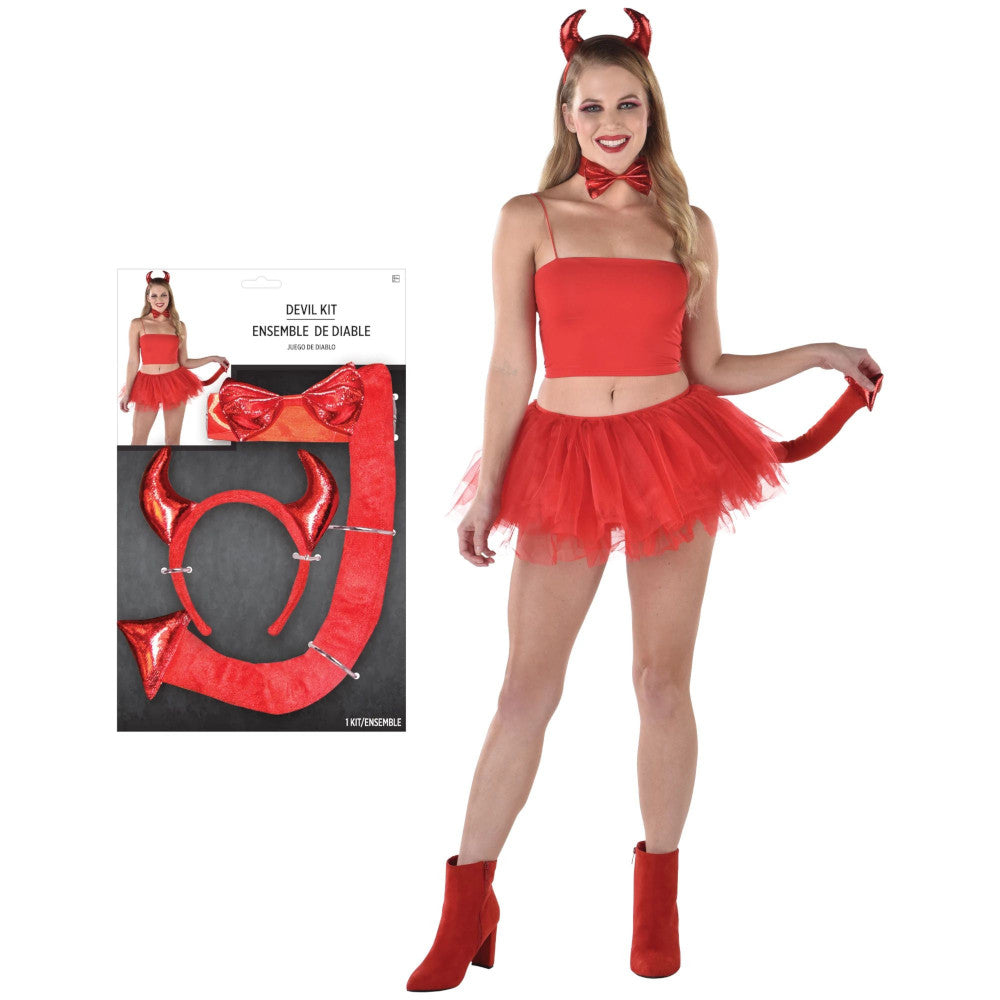 Devil Costume Kit Headband Choker Tail